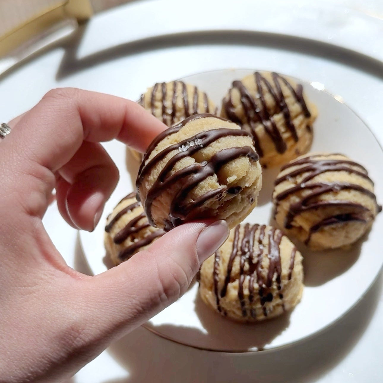 Peanut Butter Chocolate Drizzle Cookies